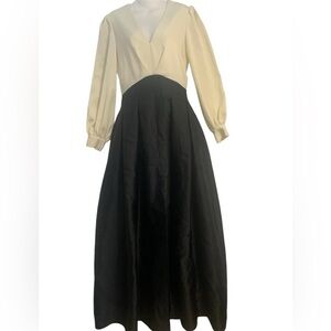 Sachin & Babi Mikado Long Sleeve Gown Size 4 Color-block